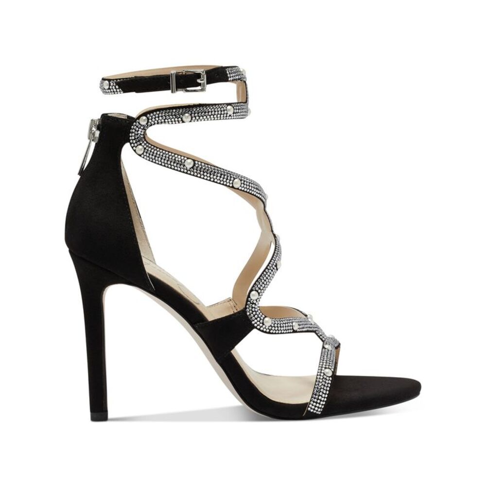 JESSICA SIMPSON Womens Black Caged Janya Open Toe Stiletto Heeled Sandal 11 M - Picture 2 of 4